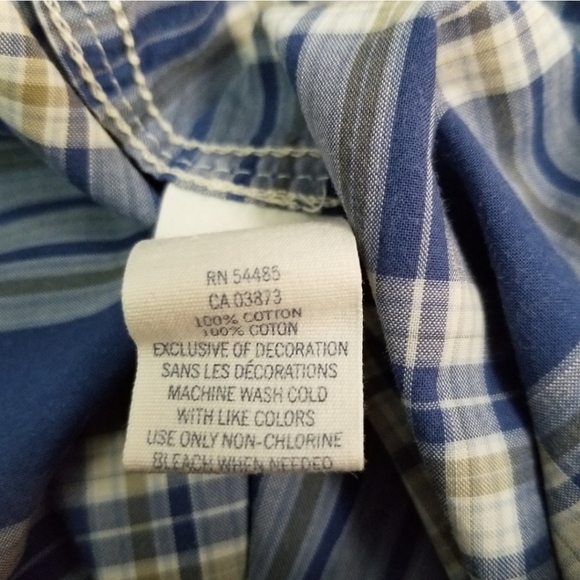 American Eagle S Blue Plaid Snap Closure Shirt - Picture 11 of 12